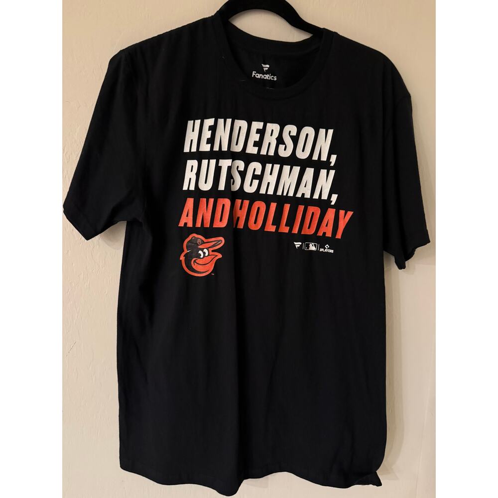 Baltimore Orioles Rutschman, Henderson, Holliday Men's Fanatics Size Small-NWOT